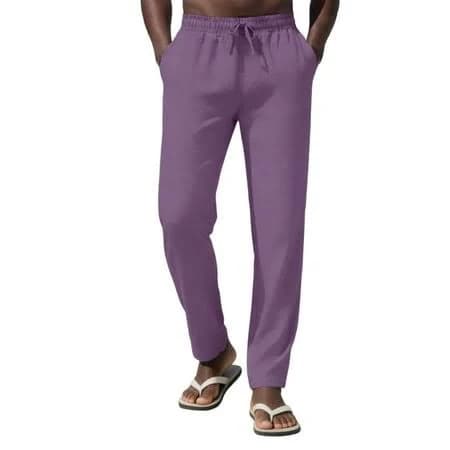 Men's Relaxed Fit Tapered Cotton Joggers with Elastic Waistband and Drawstring