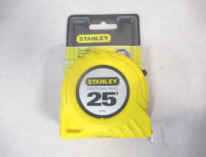 Stanley (33-835) 25' x 1" Yellow Blade Plastic Yellow Case Tape Measure | Belt Clip | Standard (SAE)