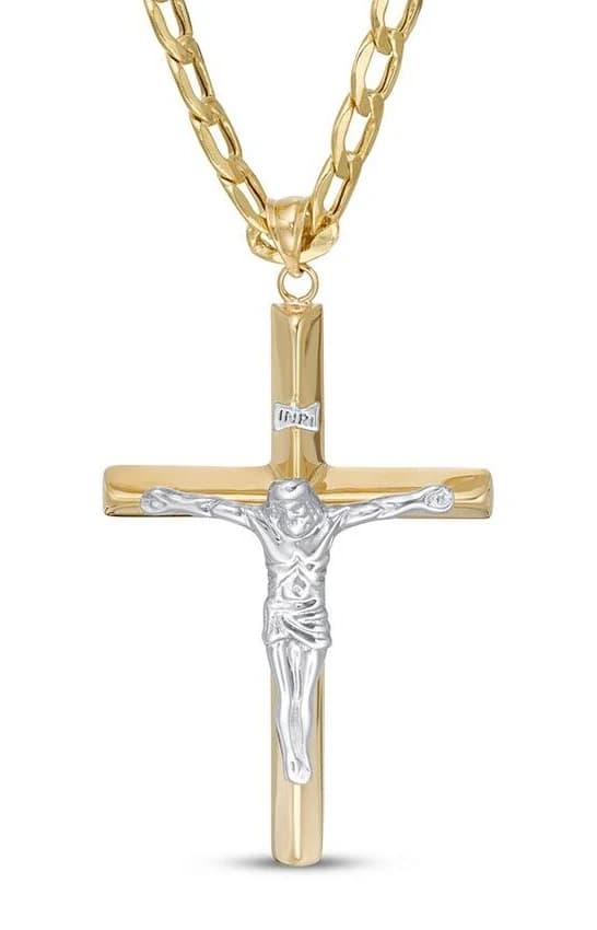 Jared 10K Yellow Gold Cross Necklace, 24"