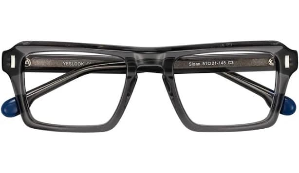 Keyhole Bridge Flat-Top Acetate Rectangle Glasses