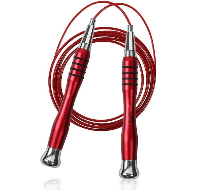 High Speed 360° Jump Rope - Fast Rotation, Ergonomic Handles, Adjustable Length, Weighted Handles, Red