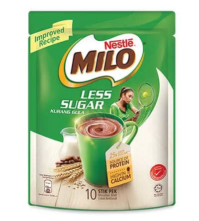Chocolate Malt Drink Nestlé Milo Less Sugar 10 Stick Packs X 27g