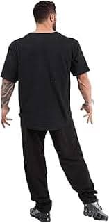 Amazon.com: Men's Oversize T-Shirt, Bodybuilding Fitness Workout Active Top Wide Cut Lifestyle Tee (S, Black-Blue) : Clothing, Shoes & Jewelry