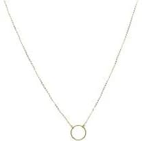 14K Yellow Gold Circle Pendant Necklace