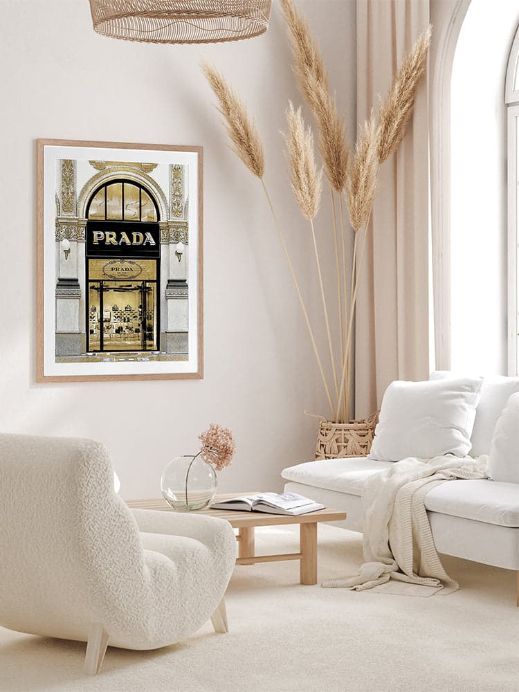 Prada Gold Framed Art Print