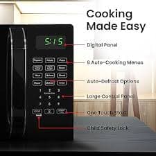 Amazon.com: 0.7 Cu Ft Microwave Countertop Small with Digital Display, 700 watt Microwave Black has 10 Power Levels & Auto Defrost Function Mini Microwave Oven Compact With Child Lock For Dorm, Home,