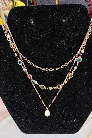 Gold Pearl Necklace for Women, 14K Gold Plated Layered Pearl Necklaces for Women Trendy Simple Herringbone Chain Pearl Necklace for Women Gold Jewelry Gifts