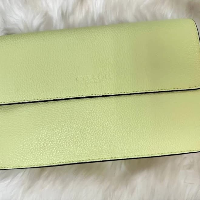 Coach C9971 New York Pale Lime Leather Turner Flap Unisex Crossbody Bag NWT - New Women | Color: Green