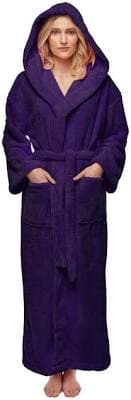 ARUS Women's Long Fleece Robe with Hood
