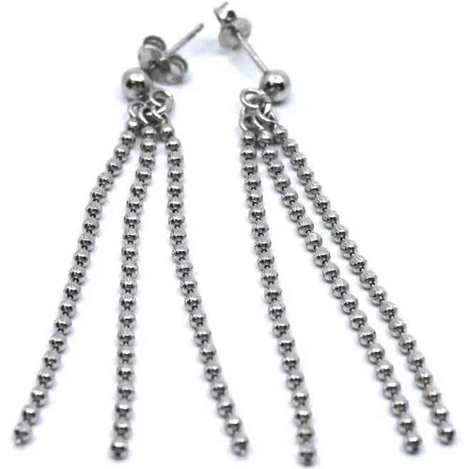 Sterling Silver Long Chain Dangle Earrings