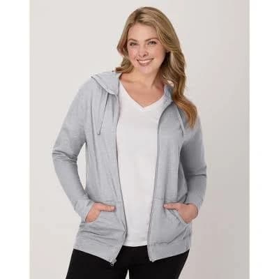Hanes Women's Slub Jersey Full Zip Hoodie