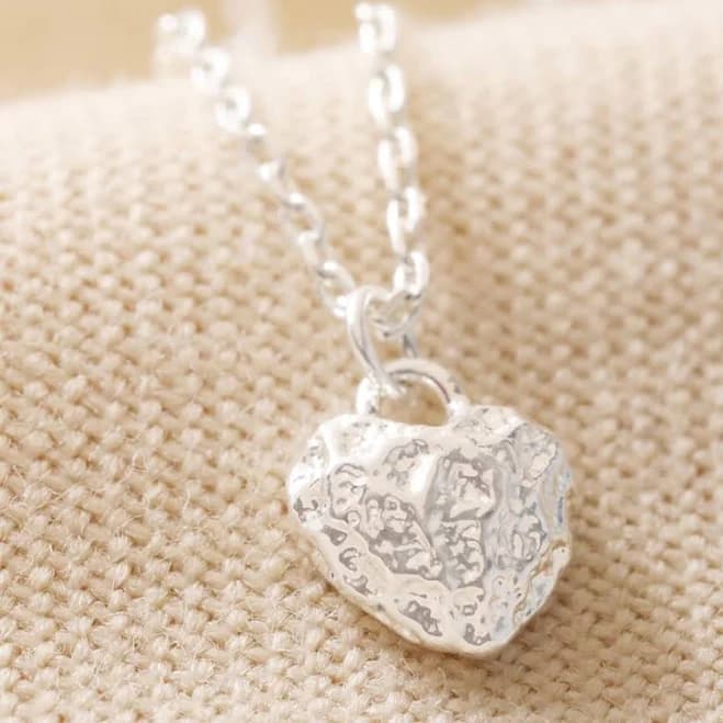 Lisa Angel Tiny Molten Heart Silver Pendant Necklace