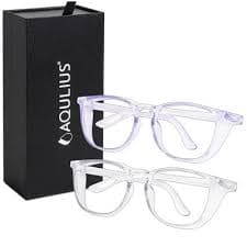 Impresa 2 Pack Stylish Safety Glasses Goggles Scratch Resistant Blue Light Glasses for Women, Clear/Blue : Target