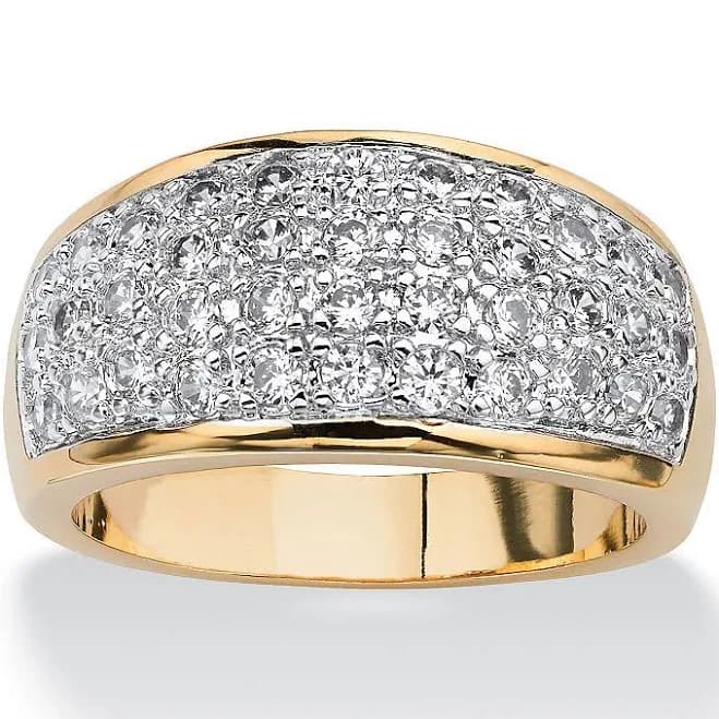 Women's 1.25 TCW Pave Cubic Zirconia Ring in Gold-Plated PalmBeach Jewelry