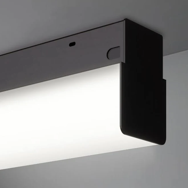 Commercial 3-Inch Wrapped Linear Block LED Ceiling Light - Black - 4 ft | 12171-S | Alcon Lighting