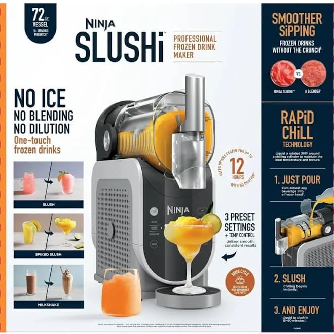 Ninja Slushi 3-in-1 Professional Frozen Drink & Slushy Maker With Rapidchill Technology