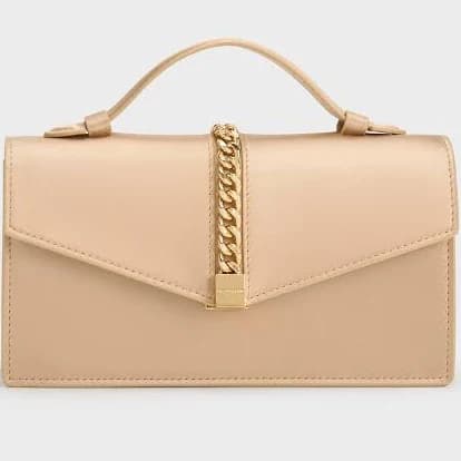Charles & Keith Taisia Satin Chain-strap Envelope Bag
