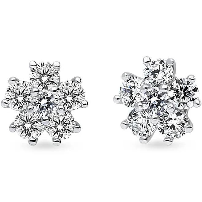 BERRICLE Sterling Silver Flower Stud Earrings