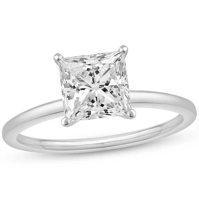 Now + Forever Lab-Grown Diamonds Princess-Cut Solitaire Engagement Ring 1 ct tw 14K