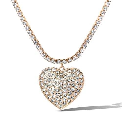 Jessica Simpson Heart Pendant Link Chain Necklace