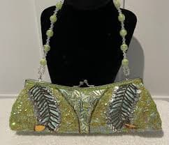 Vintage ! Green sequined evening bag with | Mercari