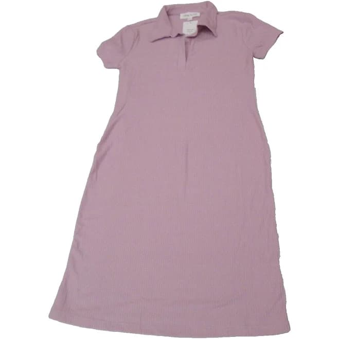 Pink Rose Short Sleeve Dress Soft Stretch Knit Bodycon Mini Dusty Pink