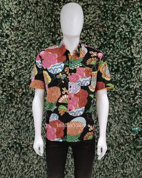 Men's Cotton Block Printed Half Sleeve Shirt