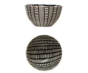 M. Lynne Designs Black & White Stoneware Bowl