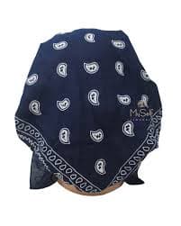 Cherie HB166NVY Navy Printed Pre-Tied Bandanna – myselflingerie.com
