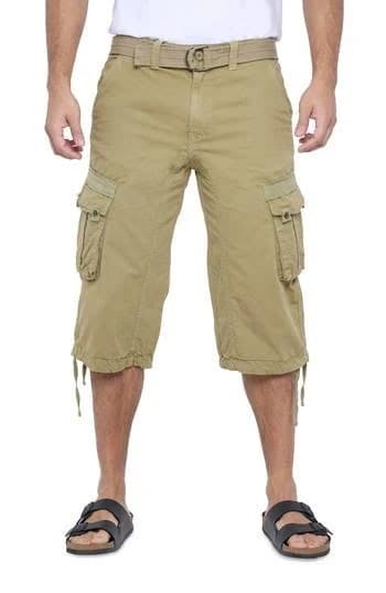 X RAY Mens Belted Cargo Long Shorts