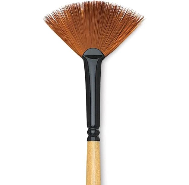 Dynasty Black Gold Long Handle Brush Fan Size 4
