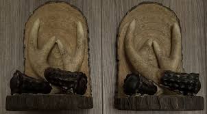 Vintage Resin Rustic Deer Antler Bookends For Cabin Or Office Decor 7”x5” | eBay
