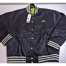 adidas | Jackets & Coats | Donovan Mitchell Varsity Bomber Jacket Mens Medium Adidas Black Green Button New | Poshmark