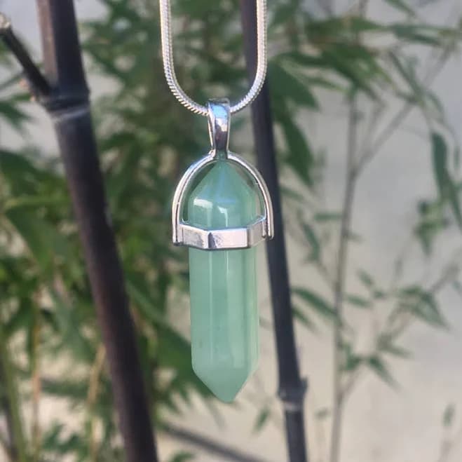 Green Aventurine Crystal Point Necklace