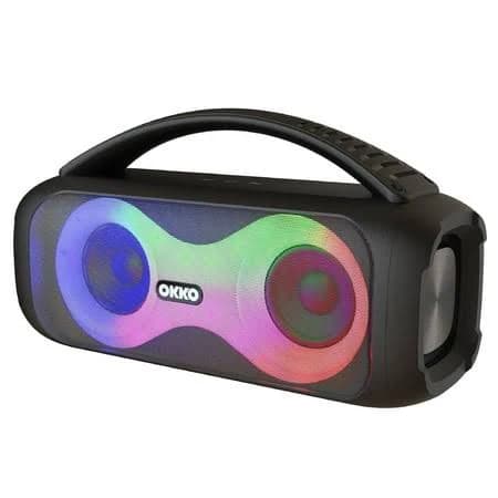 Okko Portable Bluetooth Speaker with LED Lights and Carrying Handle