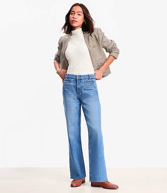 Loft Women's Mid Rise Relaxed Straight Jeans