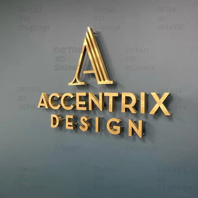 Custom 3D Metal Sign,Brushed Gold Office Signage, 3D Metal Letters, Office Signage, Custom Metal Laser Cut Logo, Reception Signage