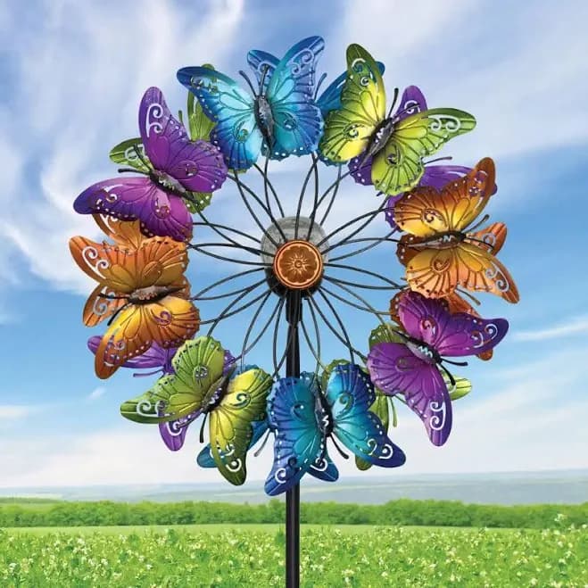 Bits and Pieces LED Butterfly Solar Wind Spinner