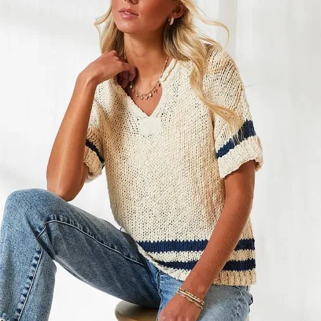 BKE Women's Resort Edit Striped Sweater