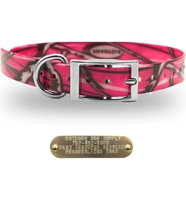 Outdoor Dog Supply 1" Pattern Premium Glow Tuff D Ring Dog Collar