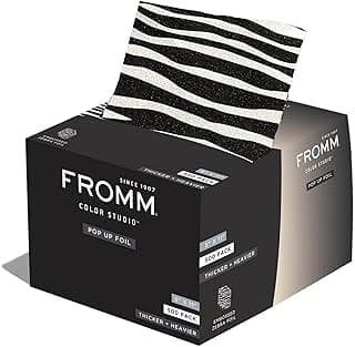 Fromm Pop Up Hair Foils, Zebra Print Pattern, Cosmetology Supplies, Hairstylist Essentials, Lightweight, Ideal for Highlighting and Coloring, Precut, 5" x 11", 500 Foil Sheets