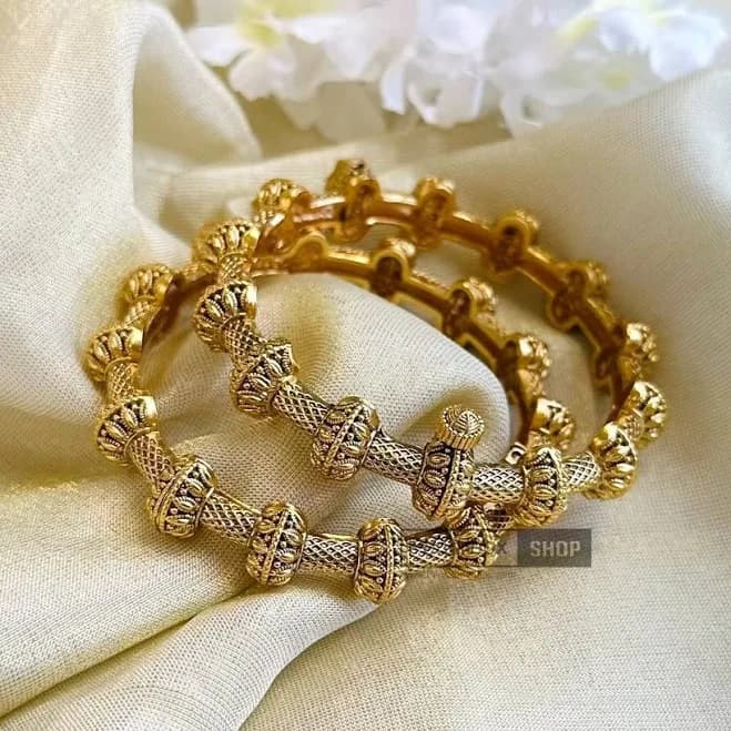 Antique Gold Ethnic Bangle Set