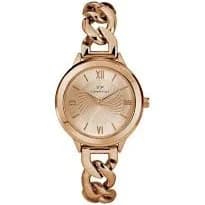 Timex Women's Rose Gold-Tone Roman Dial Chain Link Bracelet Watch