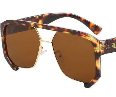 Prism Oversized Flattop Square Aviator Sunglasses