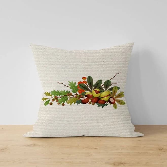 Olive Branch Pattern Design Throw Pillow