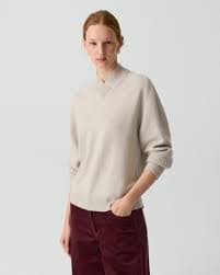 Warm Grey Karenia Sweater in Cashmere | Women's Cashmere Sweater | Theory