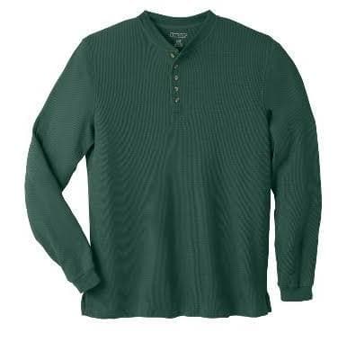 KingSize Waffle-Knit Thermal Henley Tee