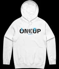 OneUp Text Hoodie - White