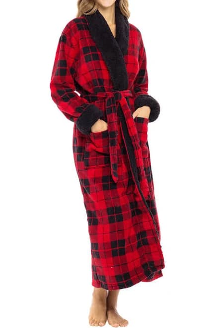 Alexander Del Rossa Women's Plush Sherpa Robe