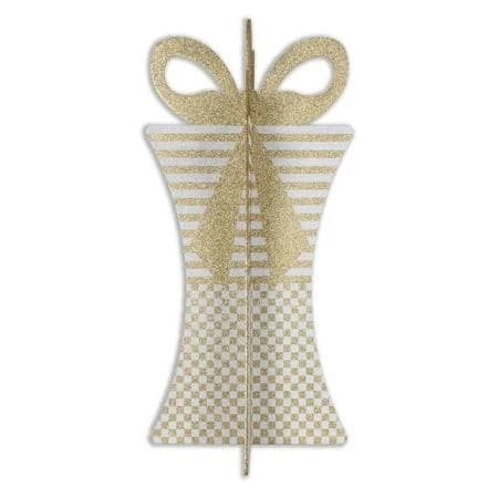 31" Gold and White Gift Box